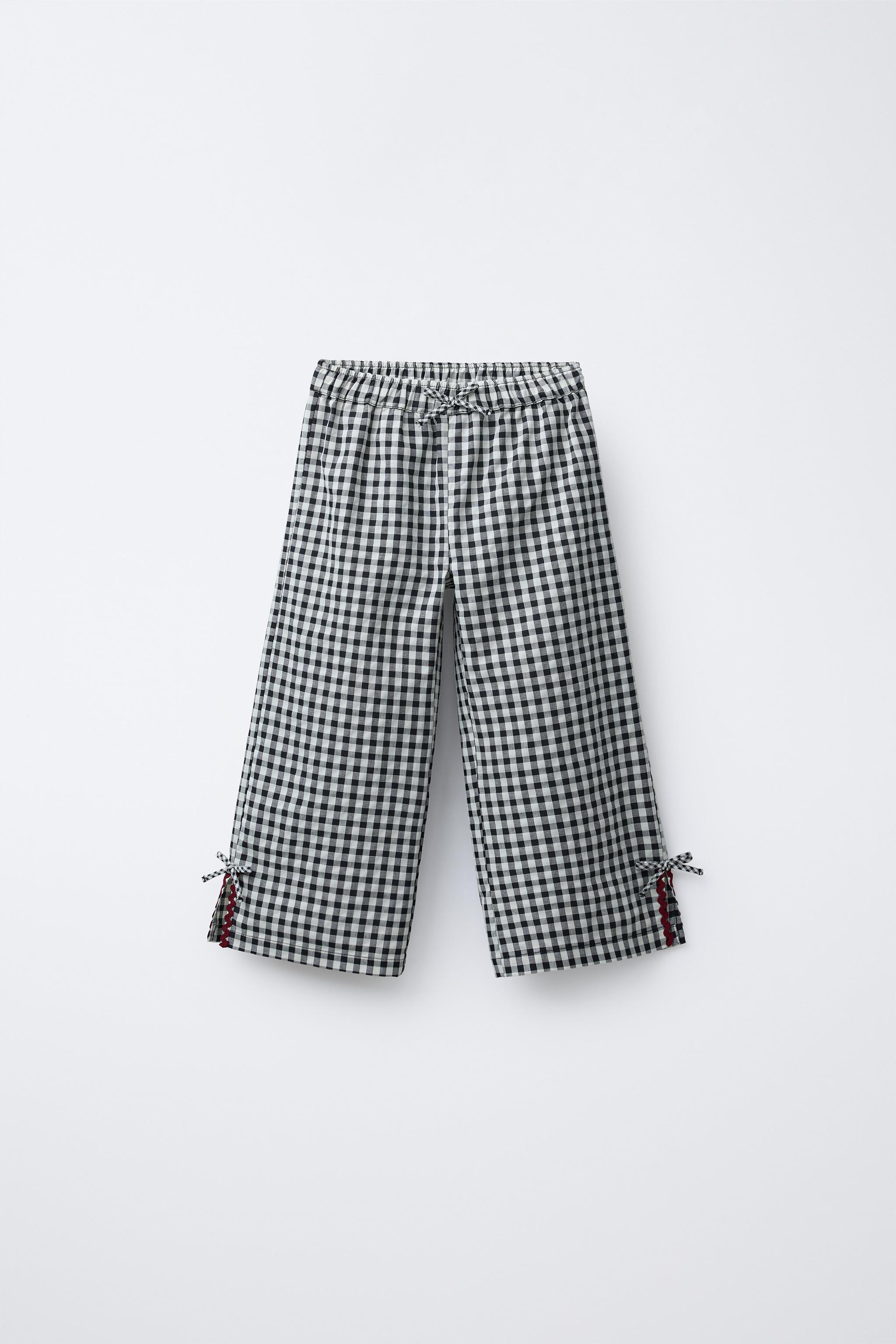 PANTALON JUPE-CULOTTE À CARREAUX VICHY ONDULINA